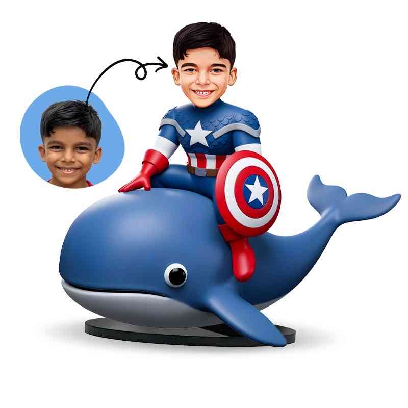 Captain America on whale
